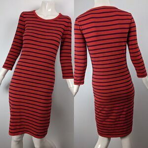Armani Exchange fitted cotton dress Red and Blue stripes size small
